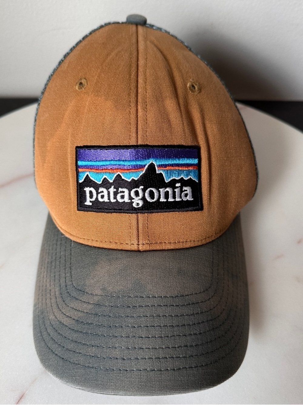 PATAGONIA LARGE LOGO Hat Cap Snap Back mesh One Size